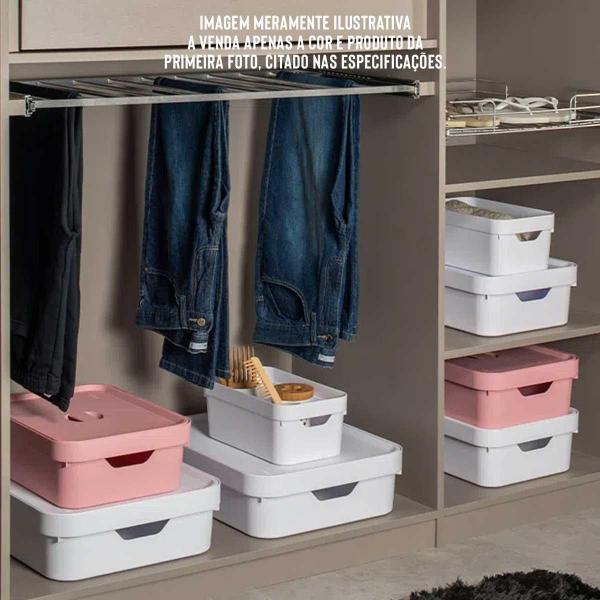 4x Caixa Organizadora 16L Multiuso OU Cinza 13x35x45cm Imagem de 4x Caixa Organizadora 16L Multiuso OU Cinza 13x35x45cm
