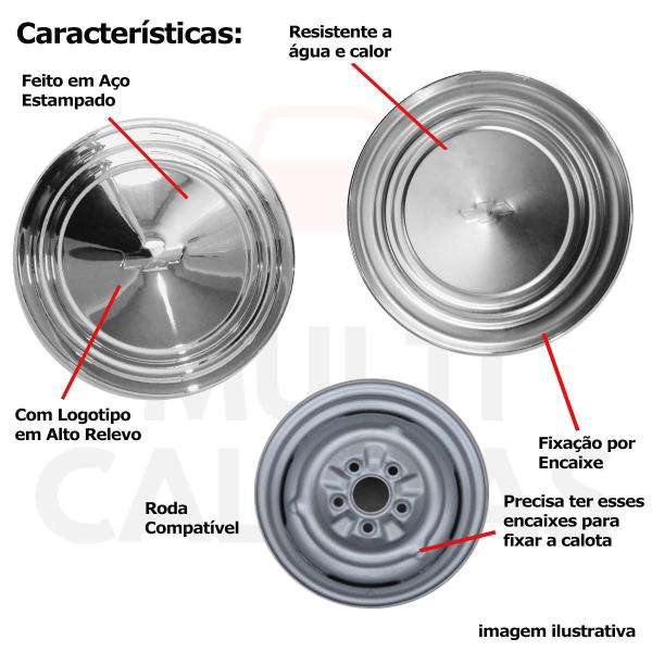 Imagem de 4x Calota GM Caravan 1975 1976 1977 Cromado Chapeu Chines