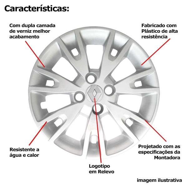 Imagem de 4X Calota Renault Logan 2020 Aro15 Emblema Alto Relevo 878Ar