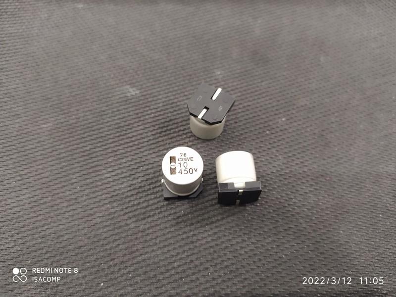 4x Capacitor Eletrolítico 10uf/450v Smd 105º 12,5x13,5mm - Chemicon Imagem de 4x Capacitor Eletrolítico 10uf/450v Smd 105º 12,5x13,5mm
