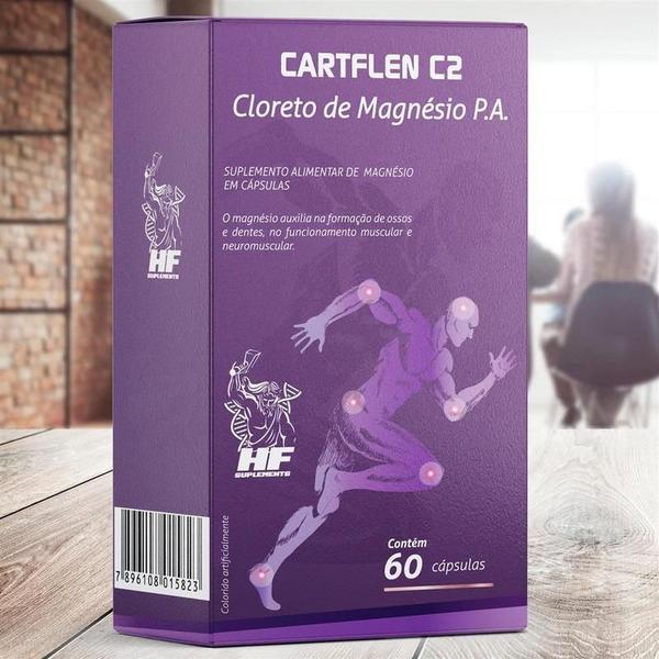 Imagem de 4X Cartflen C2 Cloreto De Magnesio Pa 60 Caps Hf Suplementos