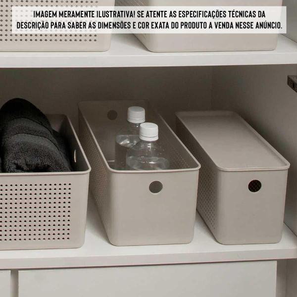 4x Cesto 4,2L Organizador OU Flow Bege 12cm x 13cm x 27cm Imagem de 4x Cesto 4,2L Organizador OU Flow Bege 12cm x 13cm x 27cm
