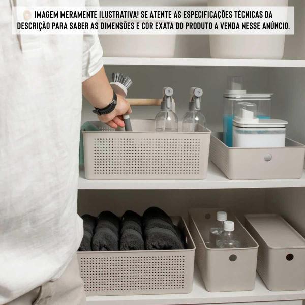 4x Cesto 4,2L Organizador OU Flow Bege 12cm x 13cm x 27cm Imagem de 4x Cesto 4,2L Organizador OU Flow Bege 12cm x 13cm x 27cm