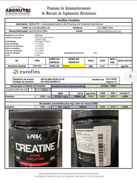 Imagem de 4x Creatina Pura 150g (600g) Monohidratada Dark Lab