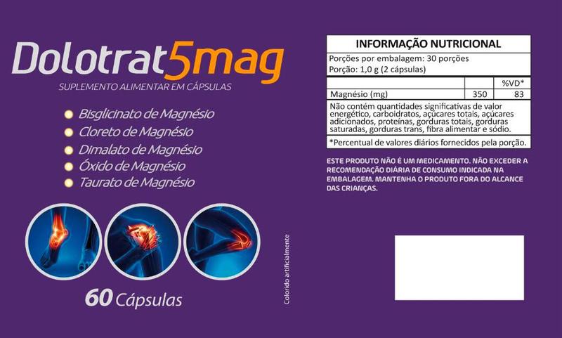 Imagem de 4x dolotrat 5mag 5 tipos de magnesio 60 capsulas