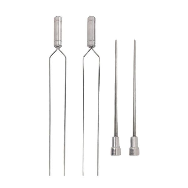 Imagem de 4x Espetos De Inox Lâmina 40cm Duplo/Coração Para Churras