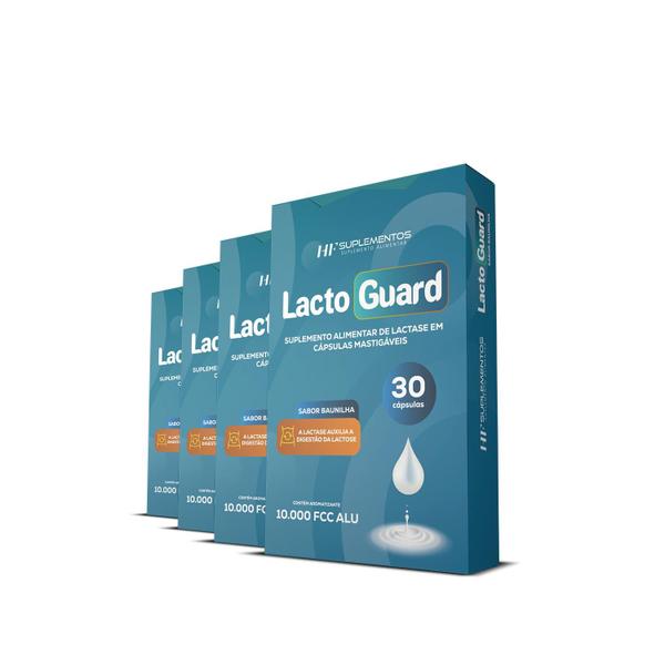 Imagem de 4x lacto guard 30 caps mastigável sabor baunilha hf