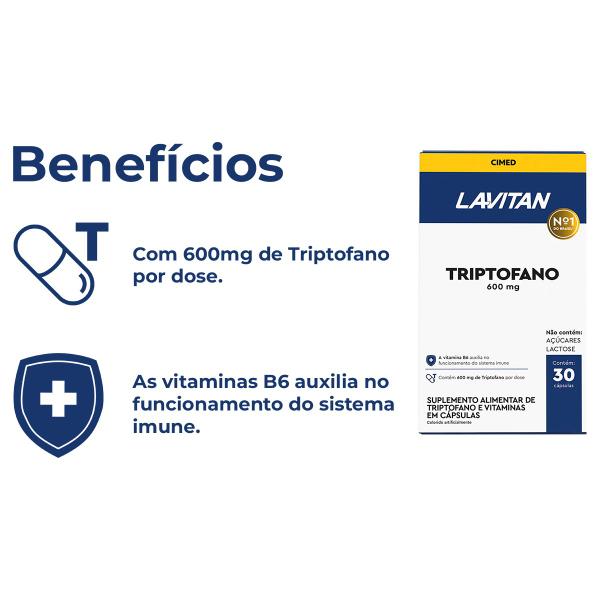 Imagem de 4x Lavitan Sonus Suplemento Alimentar de Triptofano 600mg 30caps cimed