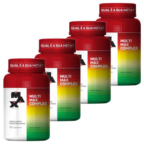 Imagem de 4x Multimax Complex 90 cápsulas - Max Titanium - Multivitamínico e Multimineral