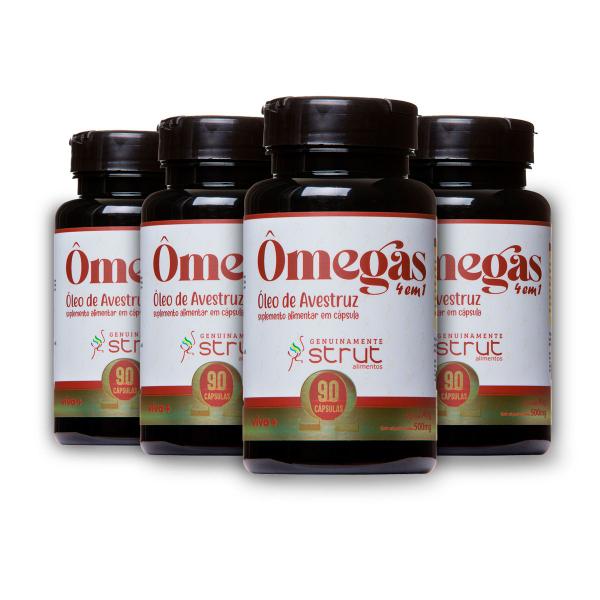 Imagem de 4x oleo de avestruz strut 90 caps omega 3 6 7 9