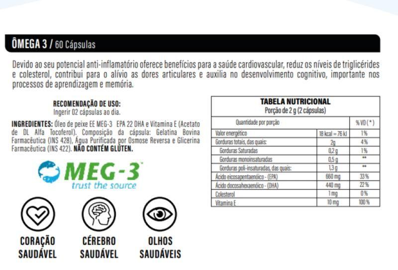 Imagem de 4x Ômega 3  1000 Mg Concentrado Isento Metais Pesados 60 Cap