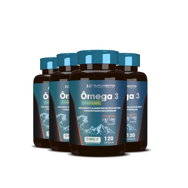 Imagem de 4x OMEGA 3 CONCENTRADO 120 CAPS HF SUPLEMENTOS