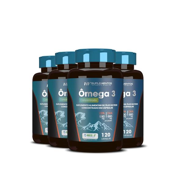 Imagem de 4X Omega 3 Concentrado 120 Caps Hf Suplementos