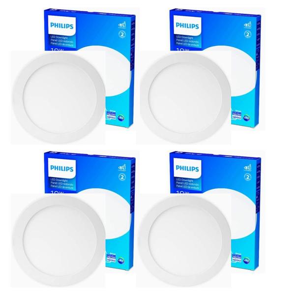 Imagem de 4x Plafon Painel Luminaria Teto Led Philips 18w 3000k Embut