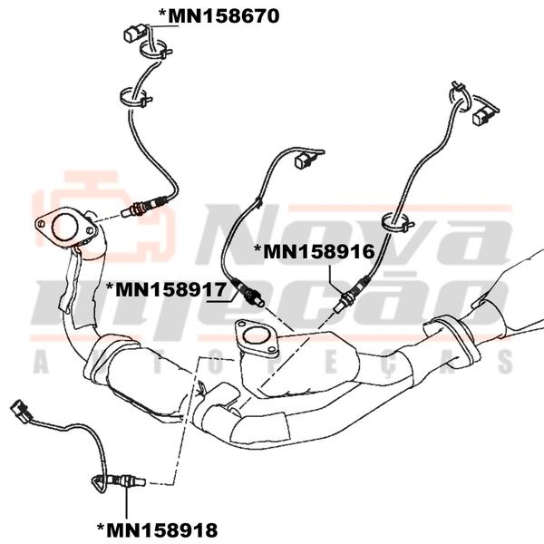 Imagem de 4x Sonda Lambda Pré Pós Mitsubishi Pajero Outlander Space