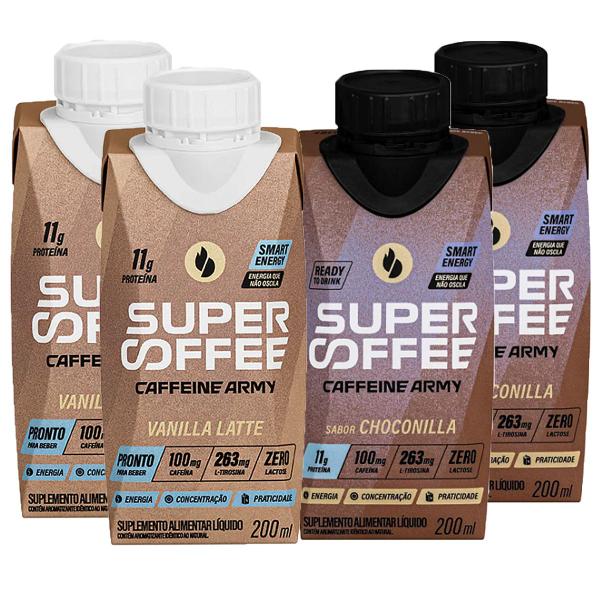 Imagem de 4x Supercoffee Pronto Choconilla e Vanilla Caffeine Army