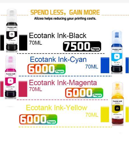 4x Tinta EPS T544 L3250 L3150 L3210 L3110 L5190 L5290 L1210 L1250 L5590 544 - JetW Imagem de 4x Tinta EPS T544 L3250 L3150 L3210 L3110 L5190 L5290 L1210 L1250 L5590 544