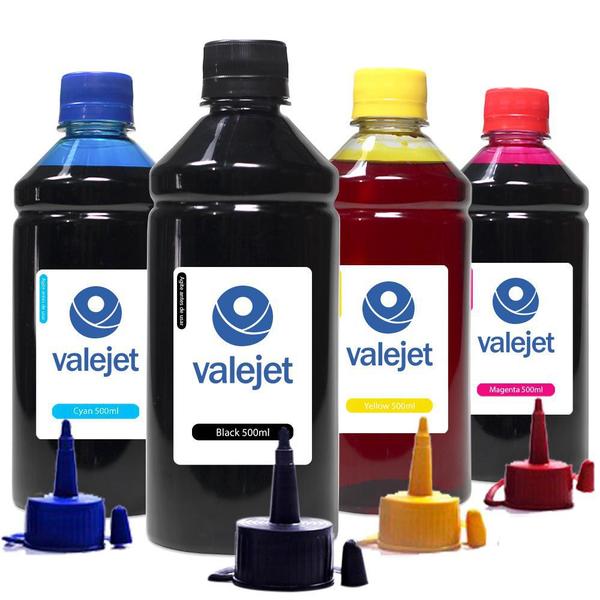 Imagem de 4x Tintas Compátivel G1100 Black 1l Coloridas 500ml Valejet