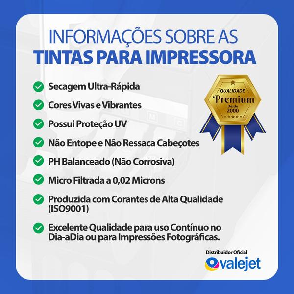 Imagem de 4x Tintas Corante 500ml Compatível T664 L121 Valejet