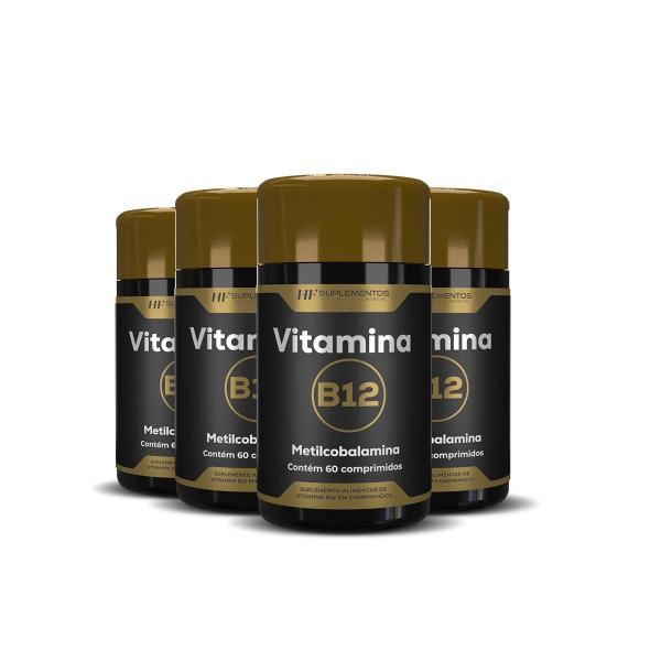 Imagem de 4X Vitamina B12 Metilcobalamina 60Comprimidos Hf Suplementos