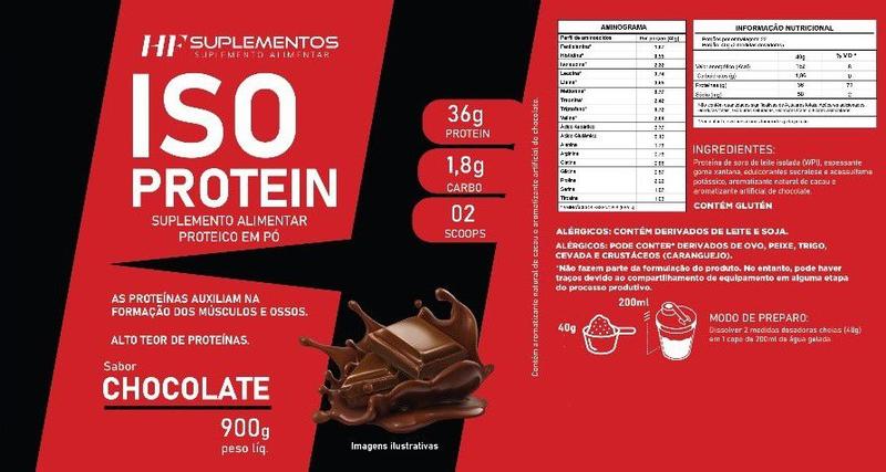 Imagem de 4x whey isolado protein chocolate 900g hf suplementos