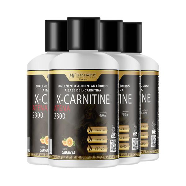 Imagem de 4x x-carnitine atena 2300 cromo 480ml laranja hf suplements