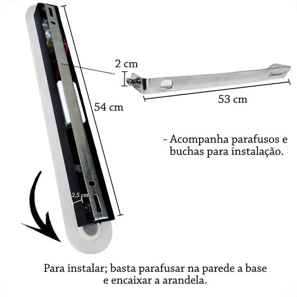 Imagem de 5 Arandela Linear Acrilico 60 Cm Borda Luminosa Led Lup98