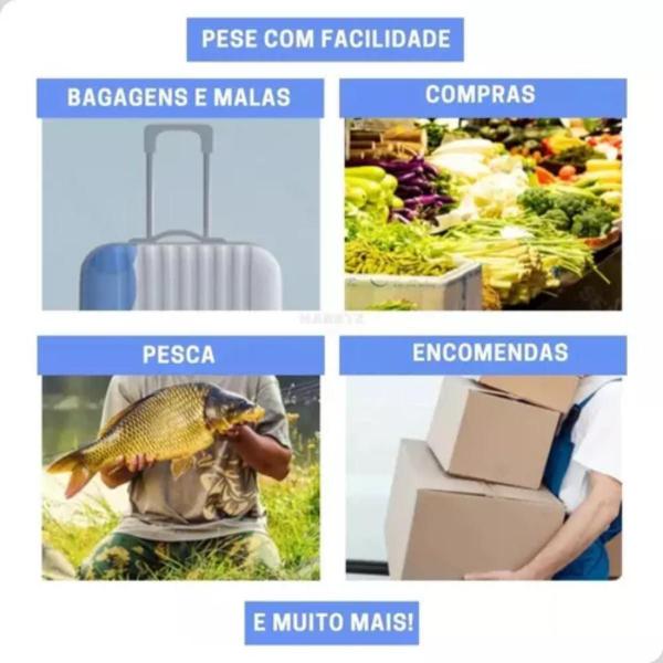 Imagem de 5 Balança Portátil Digital Mala Bagagem Peixe 50Kg