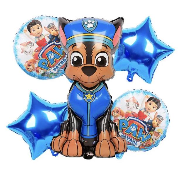 Imagem de 5 balão patrulha canina Azul/Bexiga decorativa festa patrulha canina