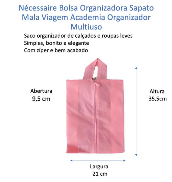 Imagem de 5 Bolsa Porta Sapato Viagem Nécessaire Tenis Calçado Roupa Mochila Rosa