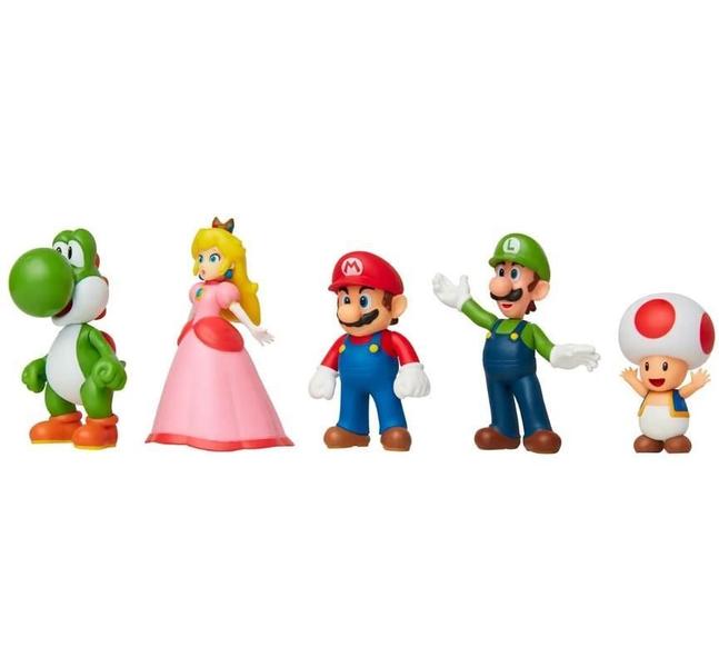 Imagem de 5 Bonecos Mario Luigi, Yoshi, Toad E Peach - Sunny 4206