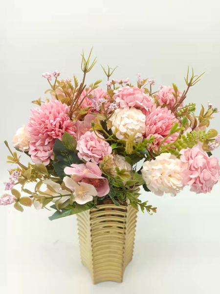 Imagem de 5 Buque De Flor Artificial Com Hortênsias Campestres E Cravo