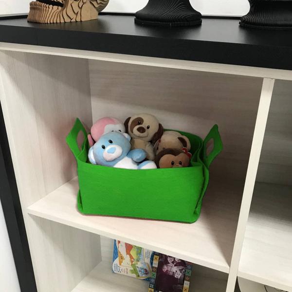 Imagem de 5 Caixa Organizadora Brinquedo Cesto Infantil Grande Verde