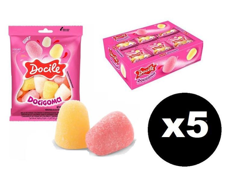 5 Caixas Mini Bala de Goma Docigoma Gurt 24un 18g Docile Imagem de 5 Caixas Mini Bala de Goma Docigoma Gurt 24un 18g Docile