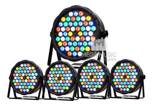 Imagem de 5 Canhão Refletor Par Led 54 Led 3w Rgbwa Dmx Dj Decora