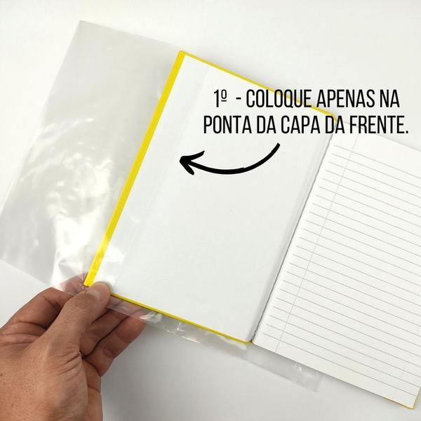 Imagem de 5 Capas Plásticas Transparente para Caderno 1/4 pequeno