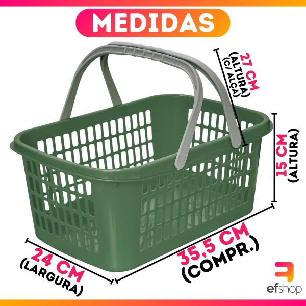 Imagem de 5 Cesta Cestinha Plástica Supermercado Mercado Reforçado 9 L