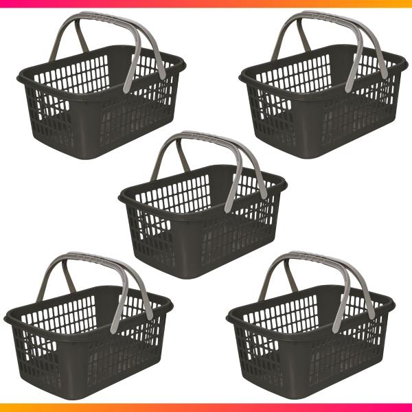 5 Cesta Cestinha Plástica Supermercado Mercado Reforçado 9 L - Usual Utilidades Imagem de 5 Cesta Cestinha Plástica Supermercado Mercado Reforçado 9 L