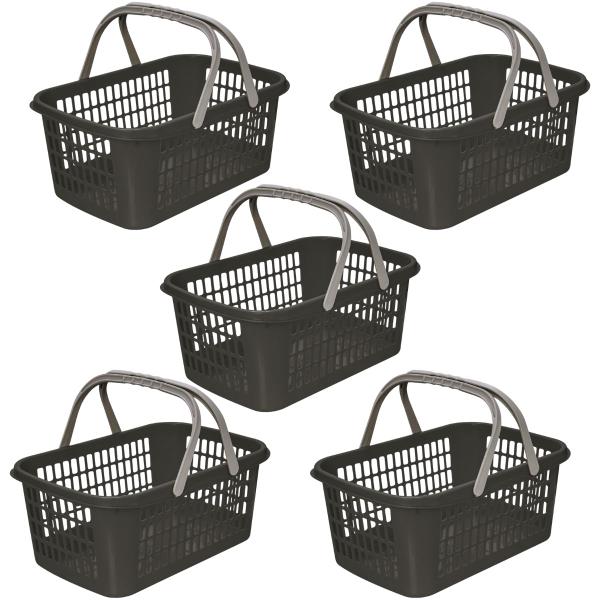 5 Cesta Cestinha Plástica Supermercado Mercado Reforçado 9 L - Usual Utilidades Imagem de 5 Cesta Cestinha Plástica Supermercado Mercado Reforçado 9 L