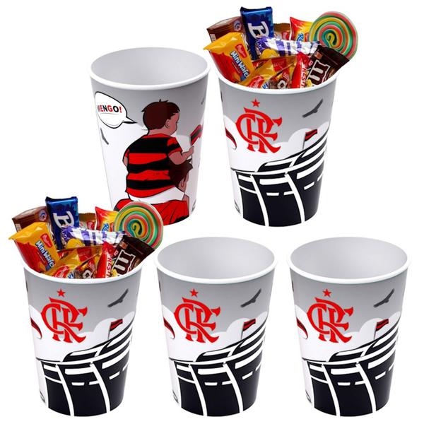 Imagem de 5 Copos Flamengo para Doces Festa Infantil Sacolinha Surpresa