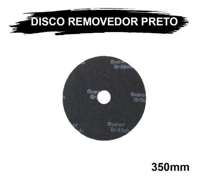 Imagem de 5 Disco Removedor Preto British 350mm P/lavadora Enceradeira