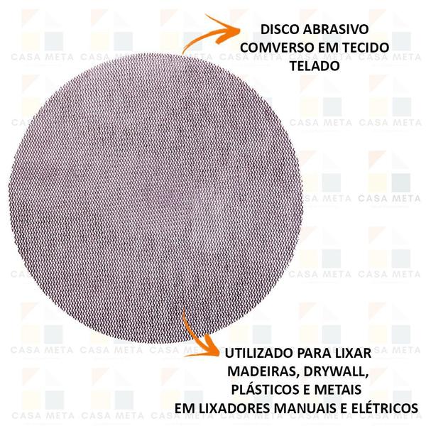 Imagem de 5 Discos De Lixas Telada P/ Lixadeiras 225mm C/velc N 220