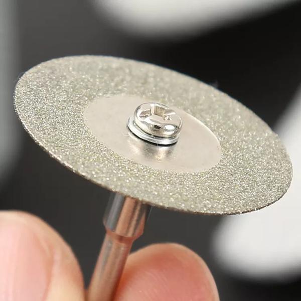 Imagem de 5 Discos Diamantado 50mm Para Micro Retífica Dremel Mais 1 Haste