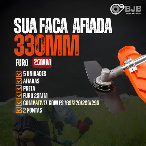 Imagem de 5 Faca Lamina 2 Pts Roçadeira P/ Stihl Fs160 Fs220 Fs350