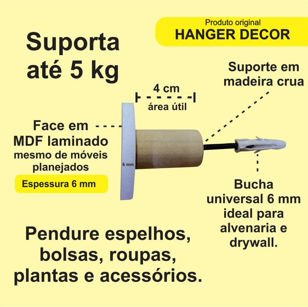 Imagem de 5 Ganchos Penduradores de Parede MDF Coração