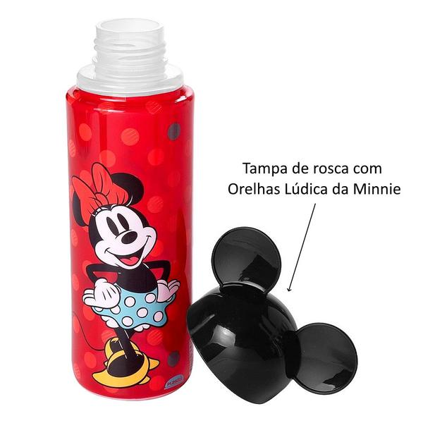 Imagem de 5 Garrafa com Orelhas Minnie 500ml p/ Festa Infantil Lembrança Sacolinha Surpresa