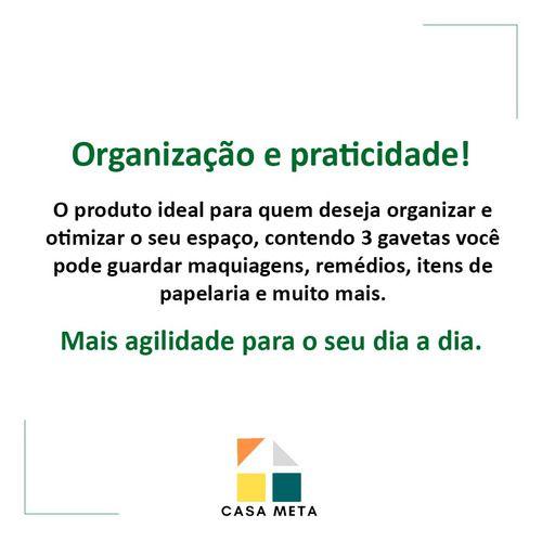 Imagem de 5 Gaveteiro Pequeno Organizar 3 Gavetas Transparente Ordene