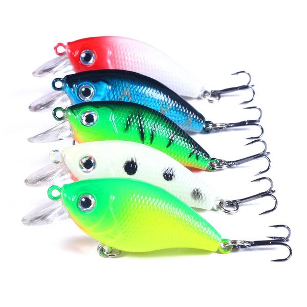 Imagem de 5 Iscas Artificiais Crankbait 6cm 6,7g Estojo Para Tucunaré Bass Trairas