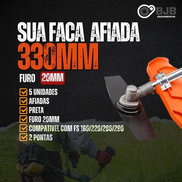 Imagem de 5 Lamina Faca 2 Pontas Roçadeira Stihl Fs160 Fs220 Fs280