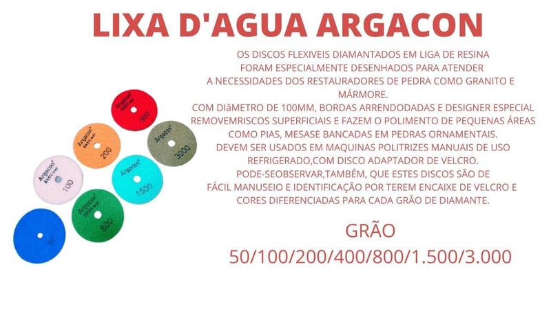 Imagem de 5 Lixas Brilho D'Àgua Argacon Grão 100/200/400/800/1500